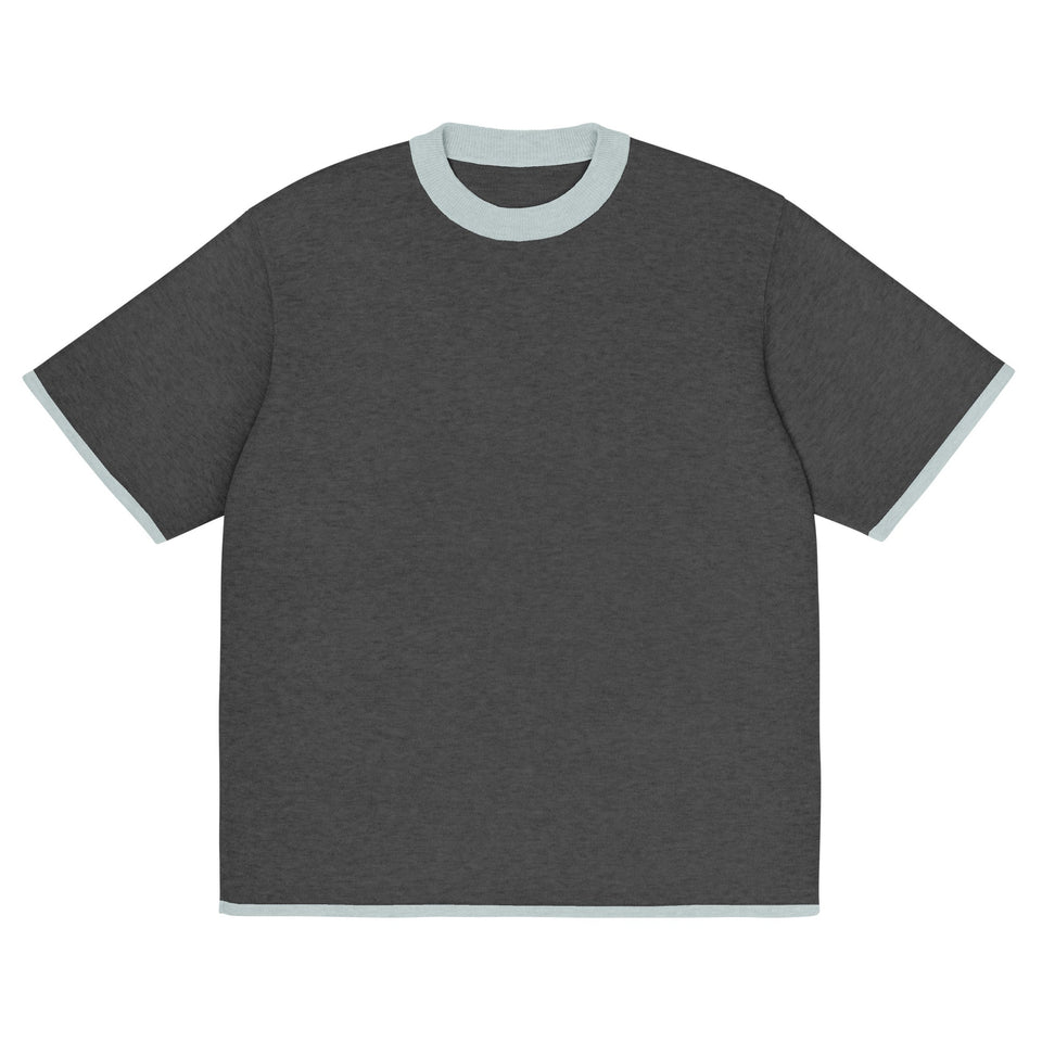 Charcoal with Powder Trim Knitted classic tee - Wear with style
