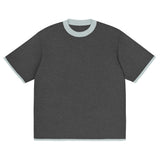 Charcoal with Powder Trim Knitted classic tee - Wear with style