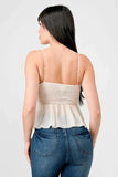 CHEALSEA CHIFFON SWEETHEART SMOCKED BACK RUCHED RUFFLED SHEER CAMI TOP - Wear with style
