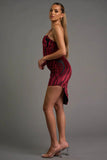 CHIC VELVET BURNOUT ASYMMETRIC \KNEE LENGTH DRESS - Wear with style