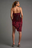 CHIC VELVET BURNOUT ASYMMETRIC \KNEE LENGTH DRESS - Wear with style