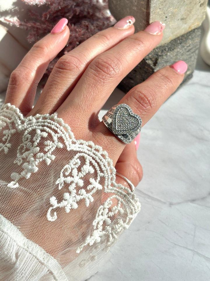 Cinderella heart ring sterling silver 925 | princess Statement ring - Wear with style