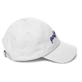 GOLF GAL Script Embroidered Dad Hat – White with Navy Thread