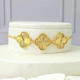 Clover Van Cleef Bracelet Jewelry Inspired 18k Gold Plated Adjustable Bracelet - Wear with style