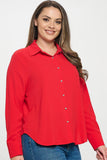 Collared Button Down Long Sleeve Top - Wear with style