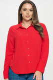 Collared Button Down Long Sleeve Top - Wear with style