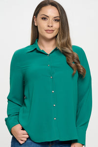 Collared Button Down Long Sleeve Top - Wear with style