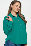 Collared Button Down Long Sleeve Top - Wear with style