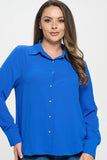 Collared Button Down Long Sleeve Top - Wear with style