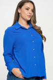 Collared Button Down Long Sleeve Top - Wear with style
