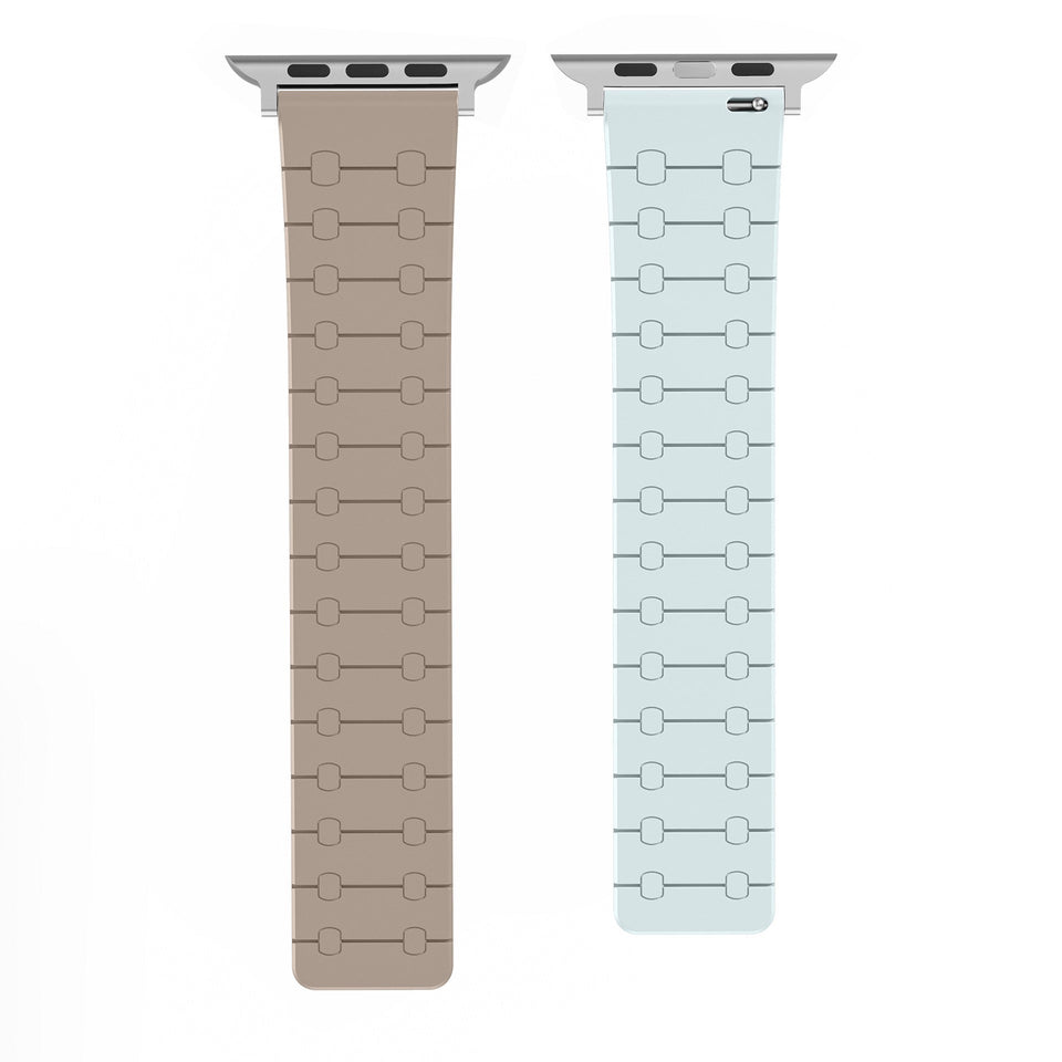 Color - blocking magnetic silicone apple watch strap - Wear with style