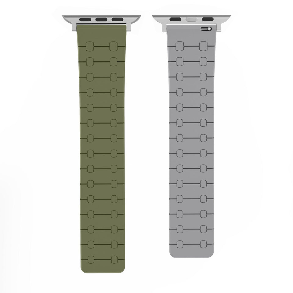 Color - blocking magnetic silicone apple watch strap - Wear with style