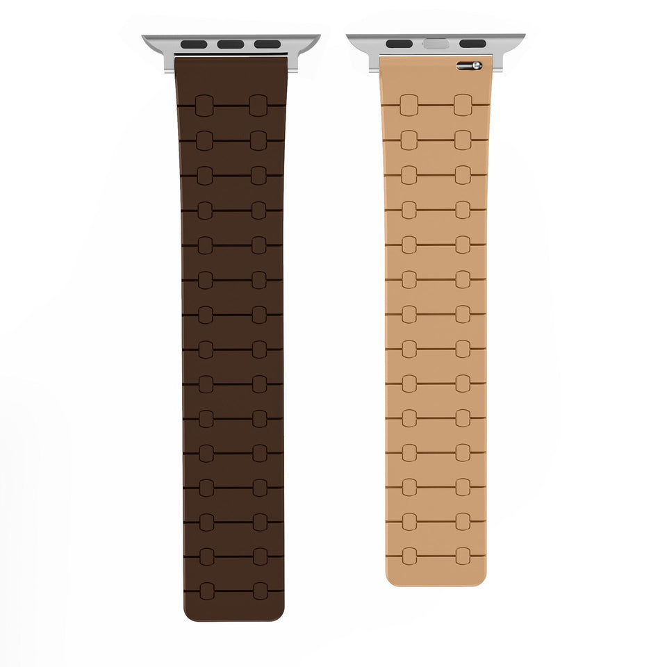 Color - blocking magnetic silicone apple watch strap - Wear with style