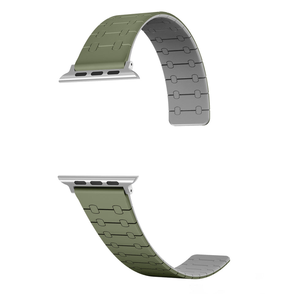 Color - blocking magnetic silicone apple watch strap - Wear with style