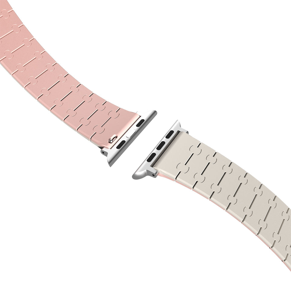 Color - blocking magnetic silicone apple watch strap - Wear with style