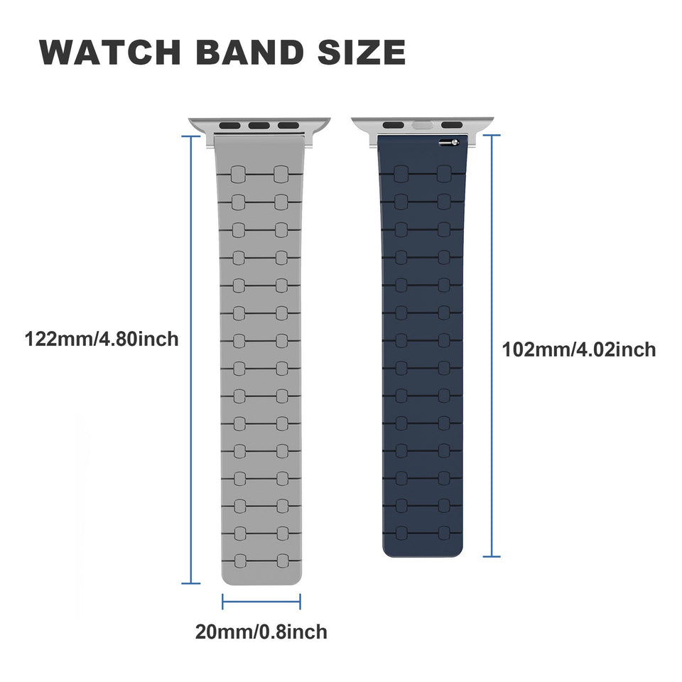 Color - blocking magnetic silicone apple watch strap - Wear with style