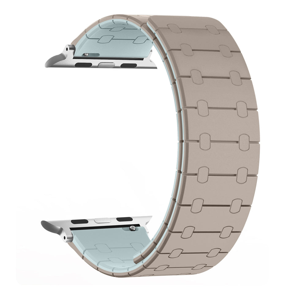 Color - blocking magnetic silicone apple watch strap - Wear with style