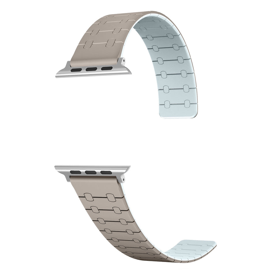 Color - blocking magnetic silicone apple watch strap - Wear with style