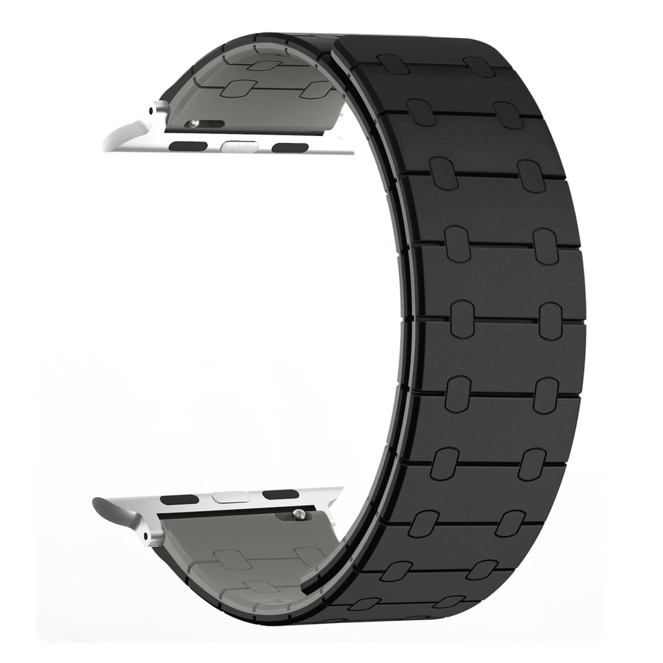 Color - blocking magnetic silicone apple watch strap - Wear with style