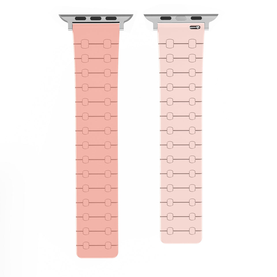 Color - blocking magnetic silicone apple watch strap - Wear with style