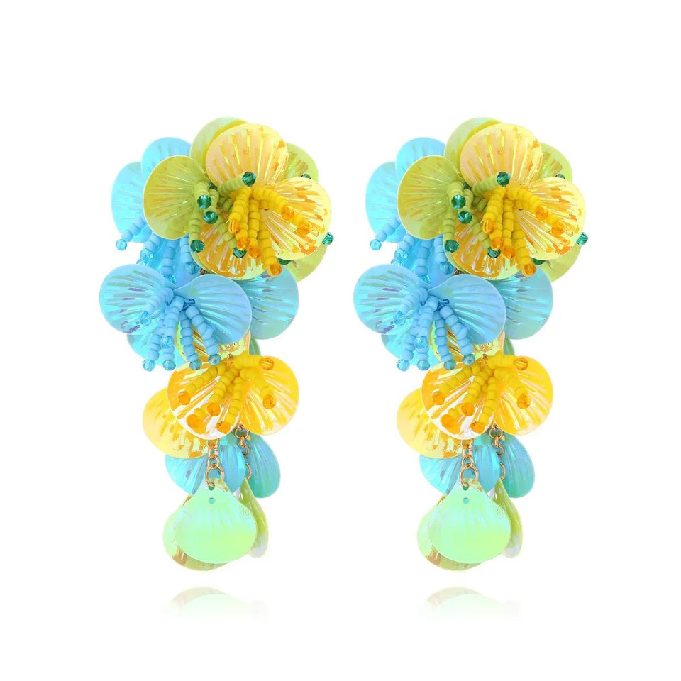 Colorful Shiny Large Shell Earrings - Wear with style