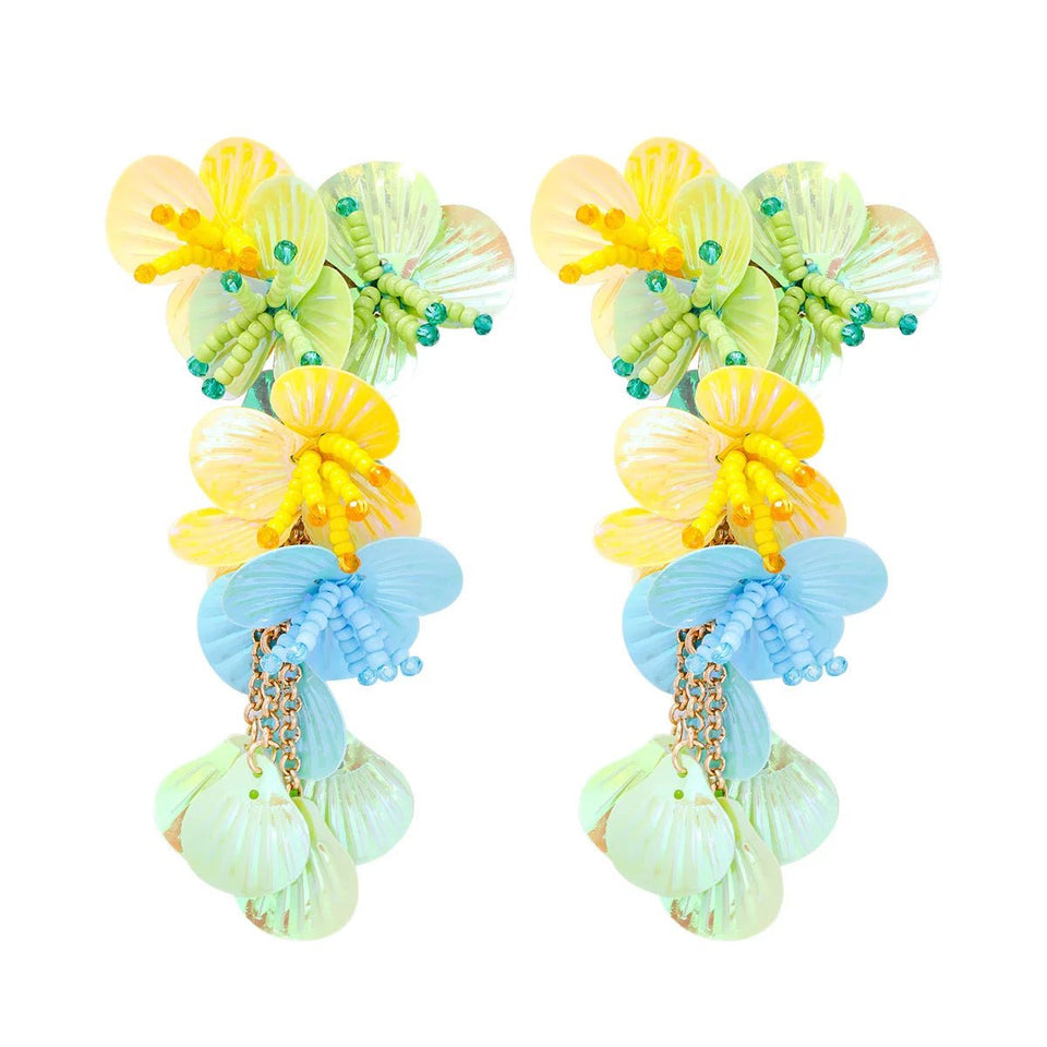 Colorful Shiny Large Shell Earrings - Wear with style