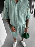 Cool comfortable men beach vacation shorts set - Wear with style
