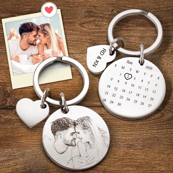 Couple Photo KeyChain Spotify Code Stainless Personalized Gift - Wear with style