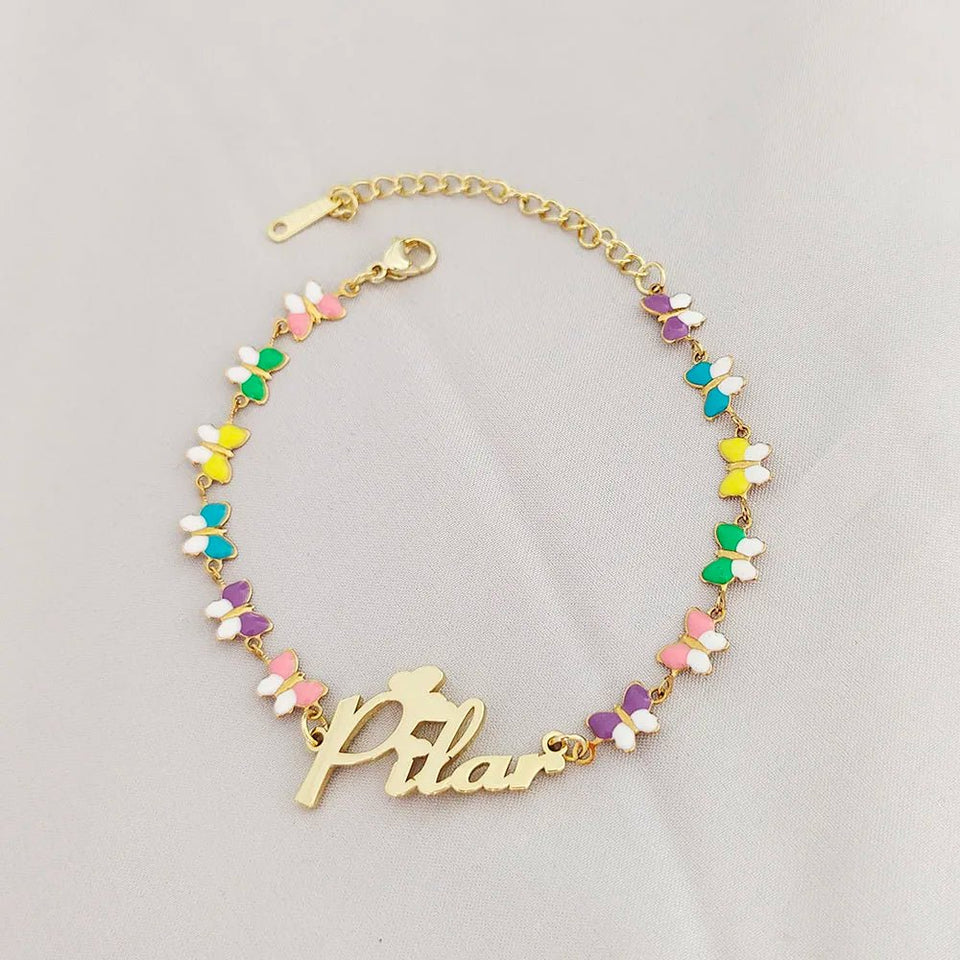 Customized Butterfly Heart Name Necklace - Wear with style