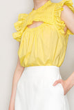 Cut out top with flutter sleeve - Wear with style