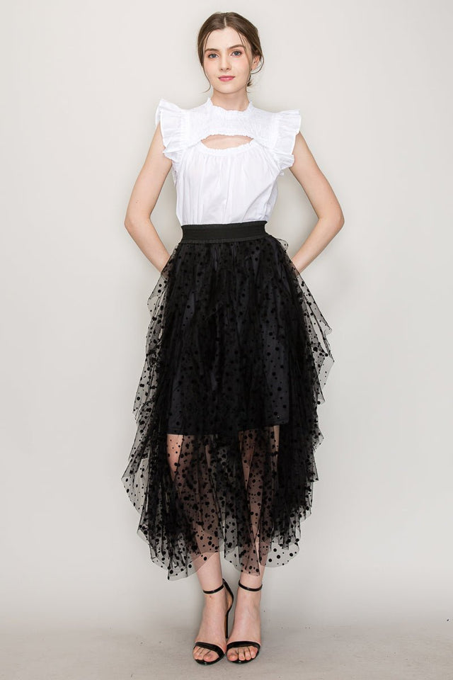 Cut out top with flutter sleeve - Wear with style