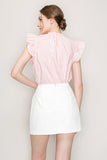 Cut out top with flutter sleeve - Wear with style