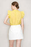 Cut out top with flutter sleeve - Wear with style