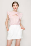 Cut out top with flutter sleeve - Wear with style