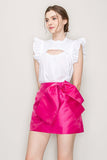 Cut out top with flutter sleeve - Wear with style