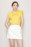 Cut out top with flutter sleeve - Wear with style