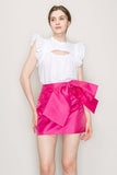 Cut out top with flutter sleeve - Wear with style