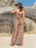 Tied Printed Tube : Wide Leg Jumpsuit