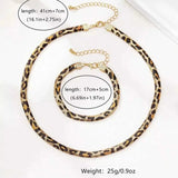Chunky Leopard Necklace : Bracelet Jewelry Set