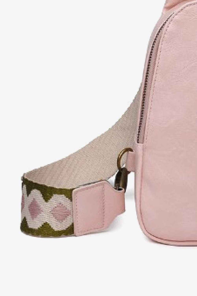 Random Pattern Adjustable Strap : Leather Sling Bag