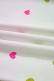 Multicolor Heart Pattern Colorblock High Neck Sweater