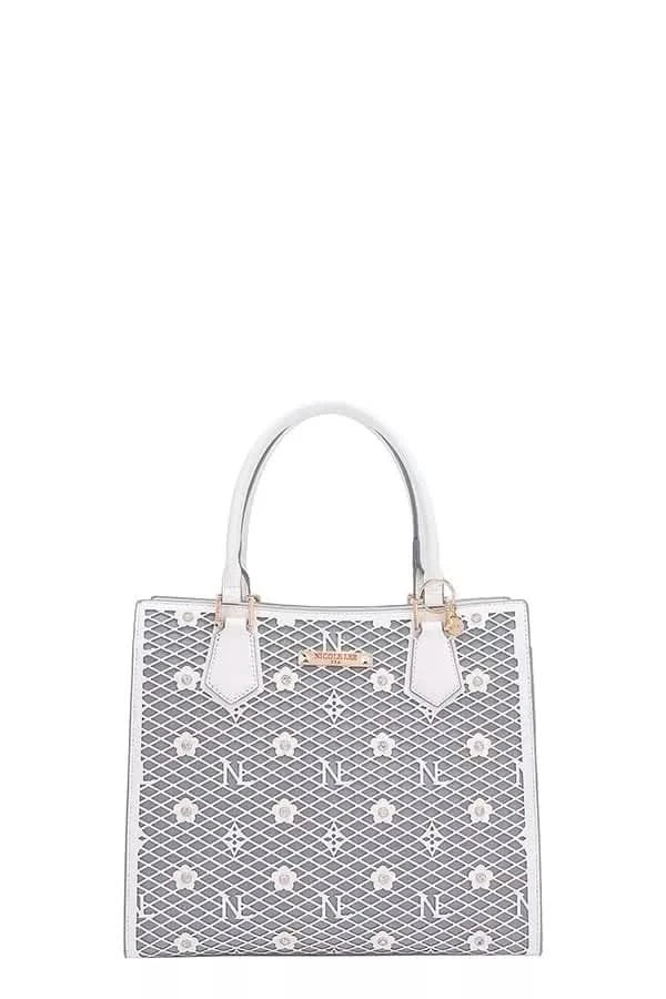 Nicole Lee USA Structured Tote Bag Monogram Print Pattern
