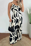 Two-Tone Spaghetti Strap : Wide Leg Jumpsuit