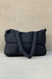 Cinnamon Solid Quilted Puffy Large Tote Bag With Zipper