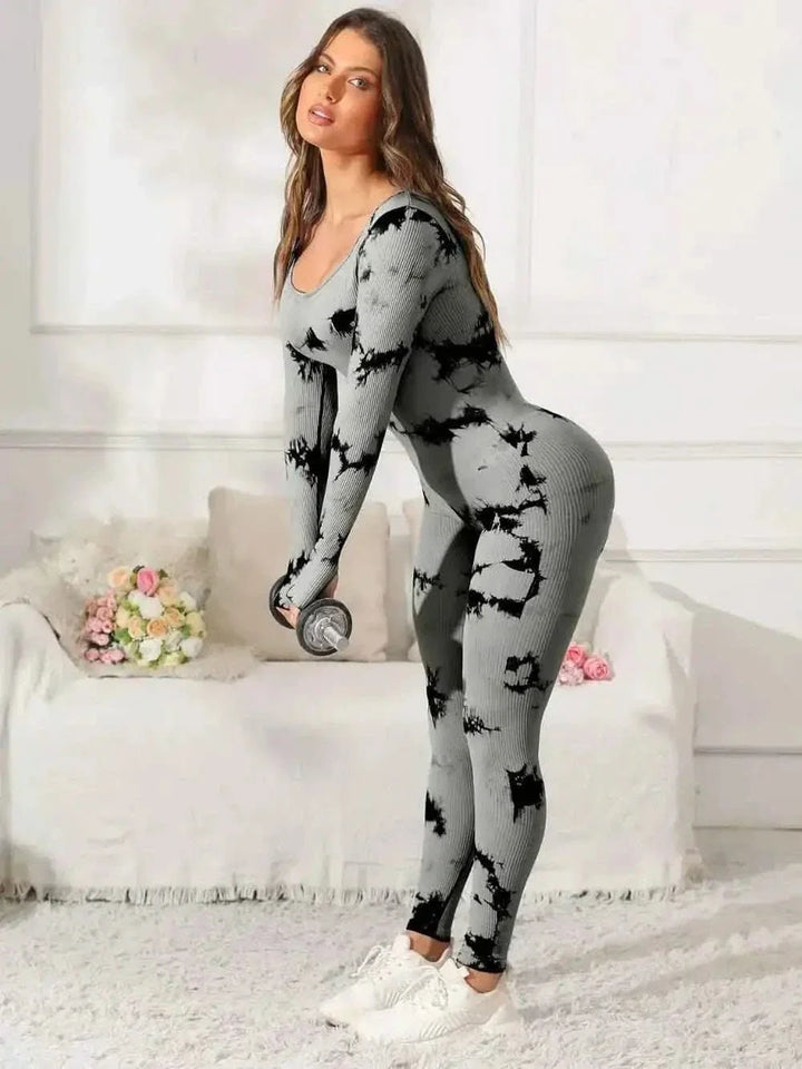 Scoop Neck Long Sleeve : Active Jumpsuit