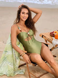 Cutout Sweetheart One-Piece Swimwear and Cover-Up Swim Set