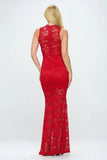 DEEP V NECK LACE MERMAID MAXI DRESS - Wear with style