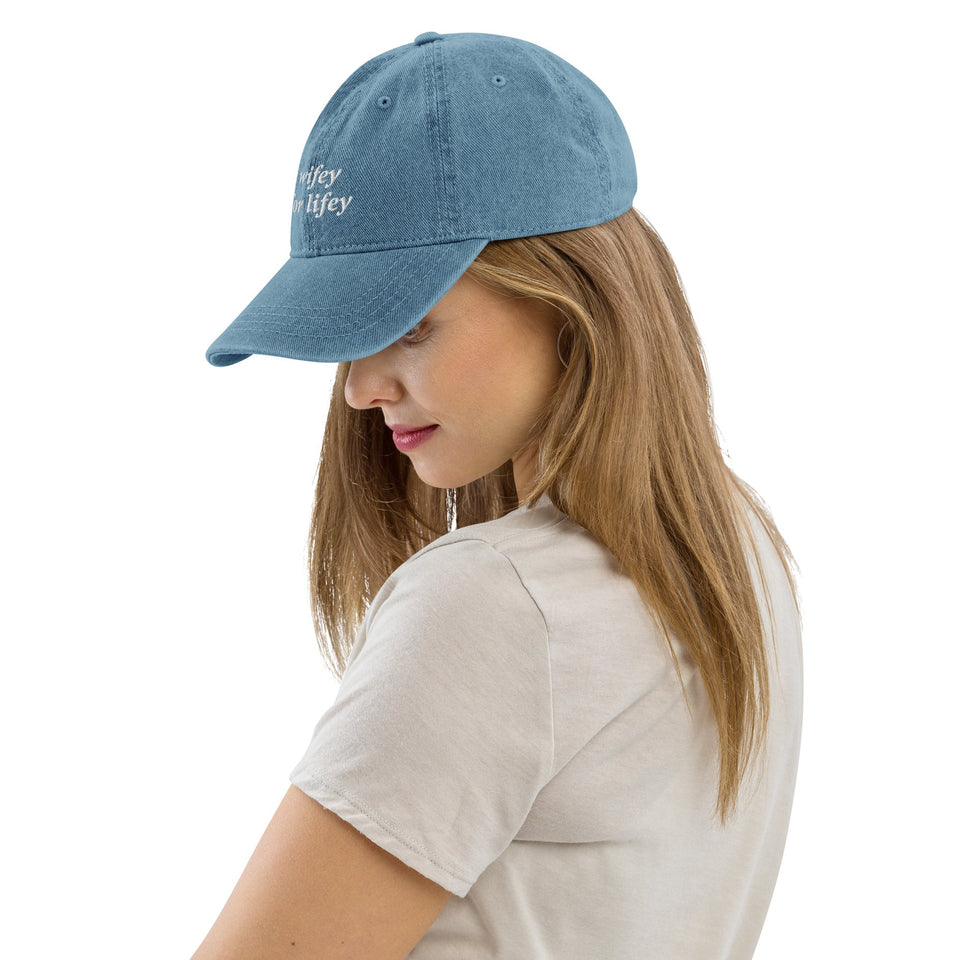 Wifey for Lifey Embroidered Denim Hat