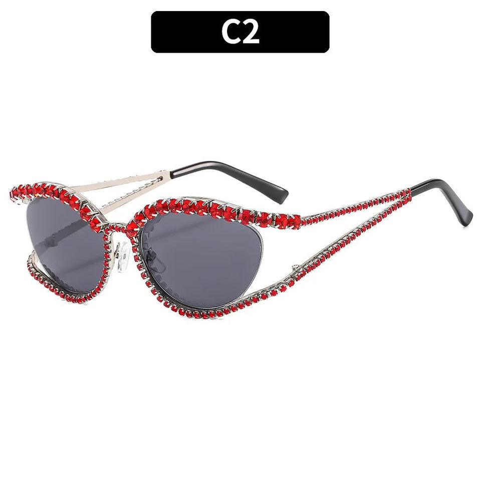 Designer Rhinestone Sunglasses - Wear with style