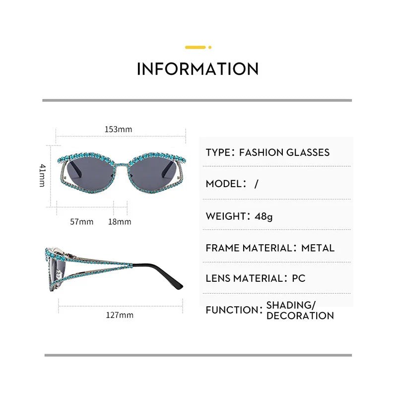 Designer Rhinestone Sunglasses - Wear with style